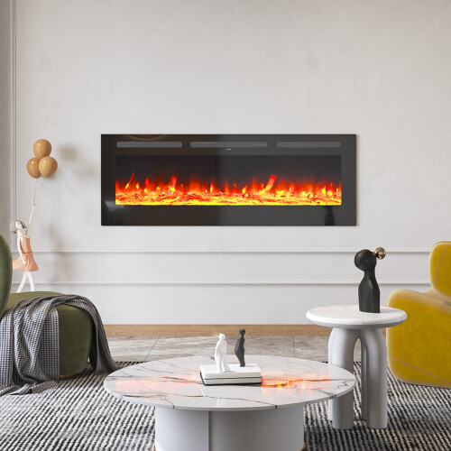 60 Inch Remote-Controlled LED Wall Mounted Electric Fireplace