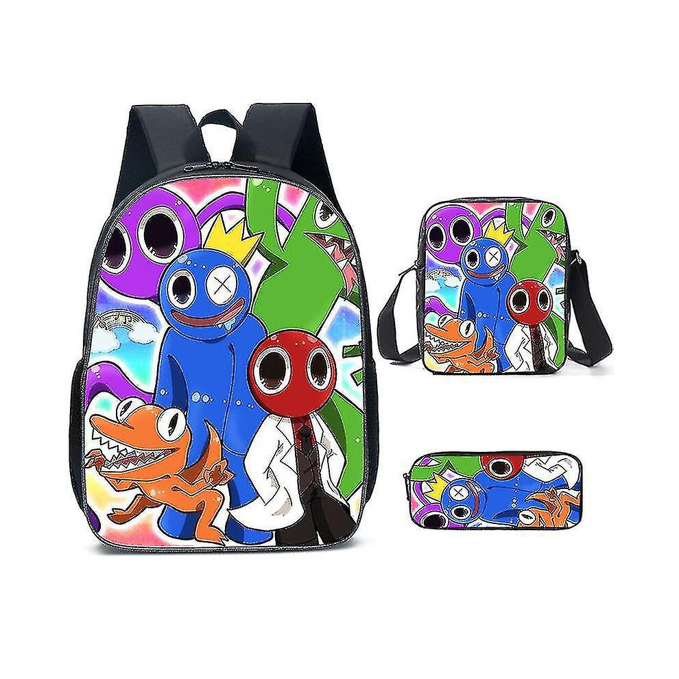 (Rainbow Friends 6, pencil case) New Roblox Rainbow Friends Rainbow Friends Schoolbag Backpack For Primary School Students-