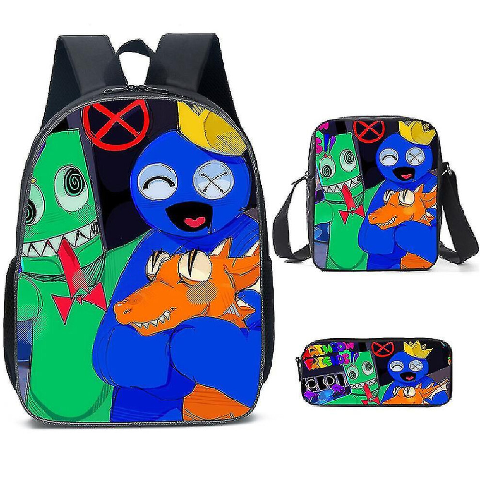 (Rainbow friends 2, pencil case) New Roblox Rainbow Friends Rainbow Friends Schoolbag Backpack For Primary School Students-