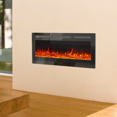 40 Inch Remote-Controlled LED Wall Mounted Electric Fireplace 1