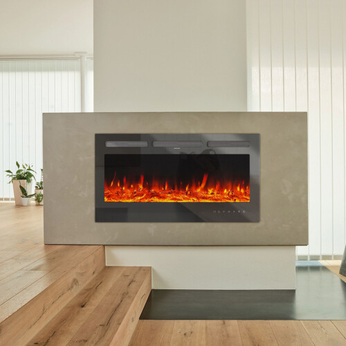 40 Inch Remote-Controlled LED Wall Mounted Electric Fireplace 2