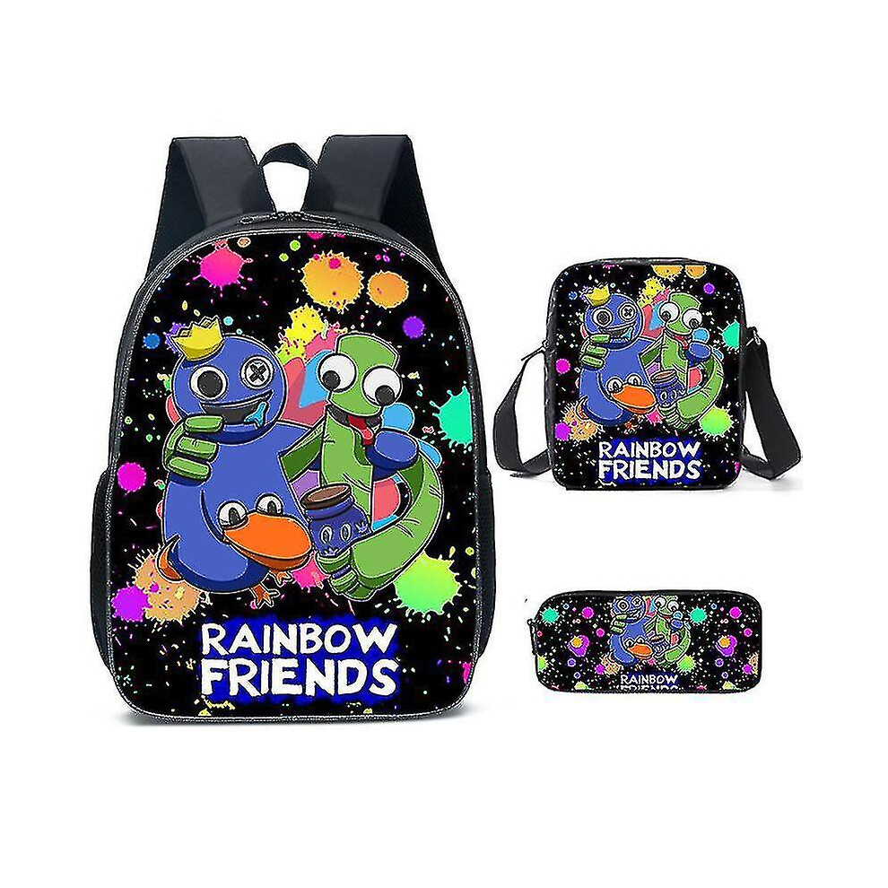 (Rainbow Friends 5, pencil case) New Roblox Rainbow Friends Rainbow Friends Schoolbag Backpack For Primary School Students-
