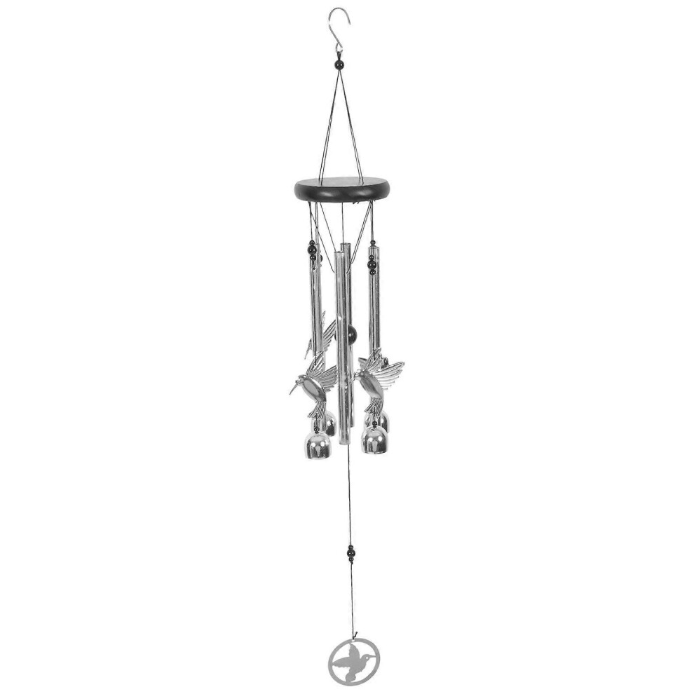 Kricely (, One Size) Hummingbird Wind Chime Garden Hanging Wind Chime Patio Wind Bell For Garden Silver