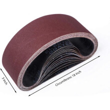 (As show, One size) Sanding Belt 75 x 457 mm, Mixed Sanding Belts (3x Grit 80/120/150/240/400) for Belt Sanders15 pieces