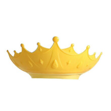 (Yellow, One size) Baby Crown Shape Shower Cap Kids Hair Washing Shield Adjustable Hair Protector