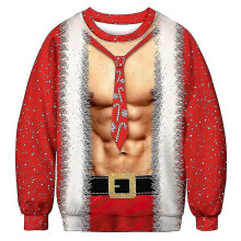 (Eur Size L, BFT006) Unisex's Ugly Christmas Sweater 3d Digital Print Holiday Party Crewneck Sweatshirt Pullover Men Women Tacky Xmas Jumper Tops