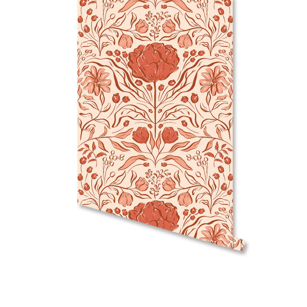 (Rw465, 45X300cm) Floral Peel And Stick Wallpaper Floral Boho Contact Paper Flower Removable Self Adhesive Waterproof Wallpaper For Bathroom Bedroom 6915070003599