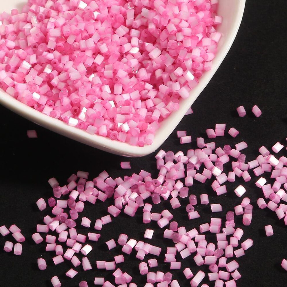 (pink, 2mm 3600pcs) 3600pcs 2mm Czech Cat&apos;s Eye Beads Cylindrical Glass Seed Needle Beads For Necklace Bracelet Jewelry Diy Making