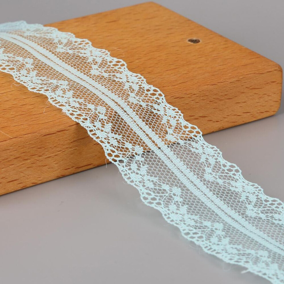 (light green) 4cm Width Multi-color Beautiful Embroidered Net Lace Trim Couture Tailor Ribbon Diy Craft