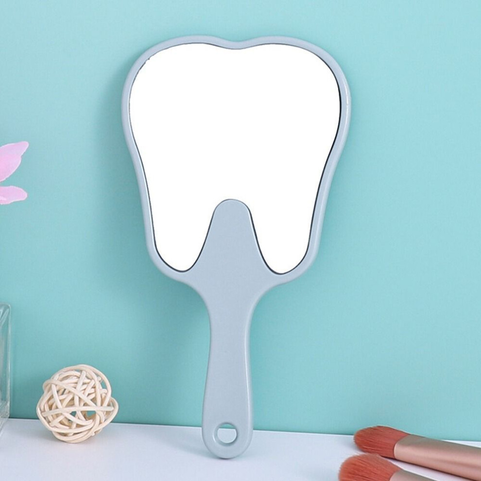 (light blue) Tooth Shaped Makeup Mirror High Definition Dental Mirrors Durable Handheld Mirror  Gift