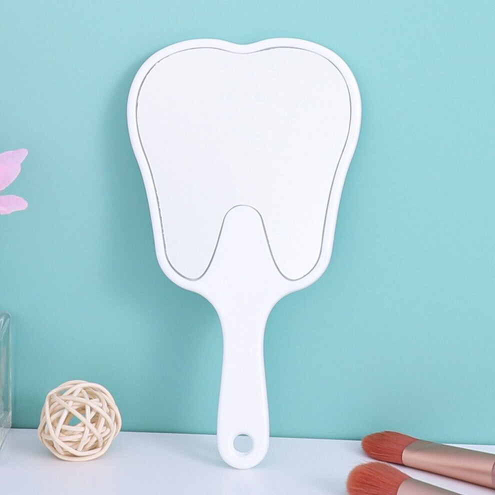 (white) Tooth Shaped Makeup Mirror High Definition Dental Mirrors Durable Handheld Mirror  Gift