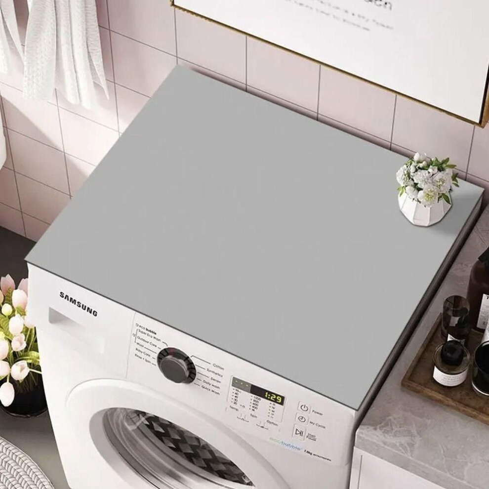 (grey, 30x40cm) Anti-slip Bathroom Mat Dust Proof Oven Pad Practical Washing Machine Cover  Table
