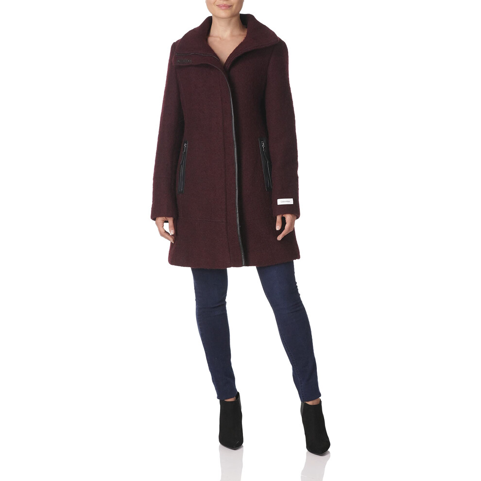 Calvin Klein Women's Wool Jacket  Chianti Black  X-Small