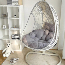 (light grey) Balcony Office Garden Rocking Chair Rattan Chairs Cushions Swing Hanging Basket Chair Cushion Egg Chair Hammock CushionCushion only
