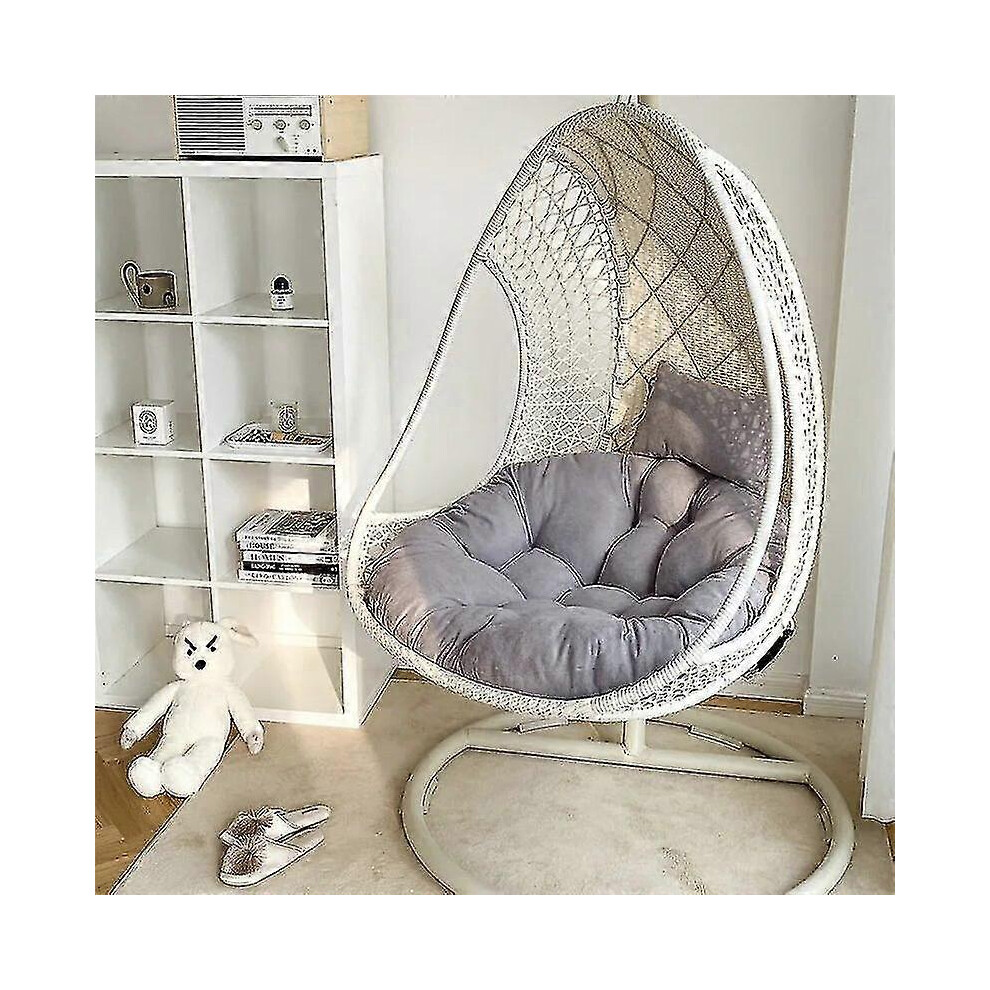 (Light ) Balcony Office Garden Rocking Chair Rattan Chairs Cushions Swing Hanging Basket Chair Cushion Egg Chair Hammock Cushioncushion Only Grey