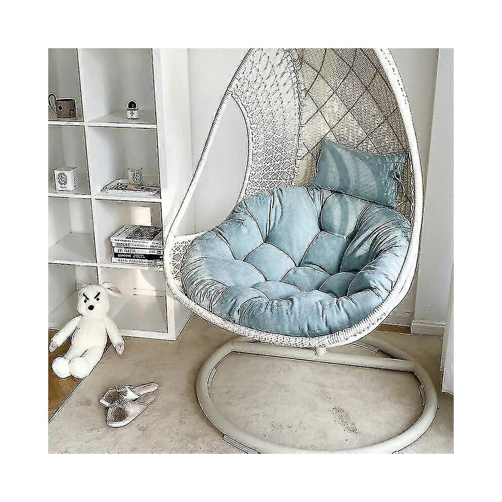 (Lake ) Balcony Office Garden Rocking Chair Rattan Chairs Cushions Swing Hanging Basket Chair Cushion Egg Chair Hammock Cushioncushion Only Blue