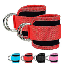 (red) Cable Ankle Straps For Cable Machines Leg Exercises Double D-ring Ankle Cuffs For Gym Workouts Glutes Legs Strength