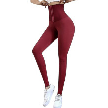 (M, Red) Waist Compression Tights Sports Pants
