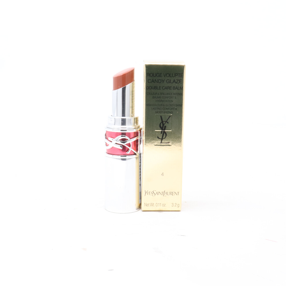 (4 Nude Pleasure) Yves Saint Laurent Candy Glaze Lip Balm  0.11oz/3.2g New With Box