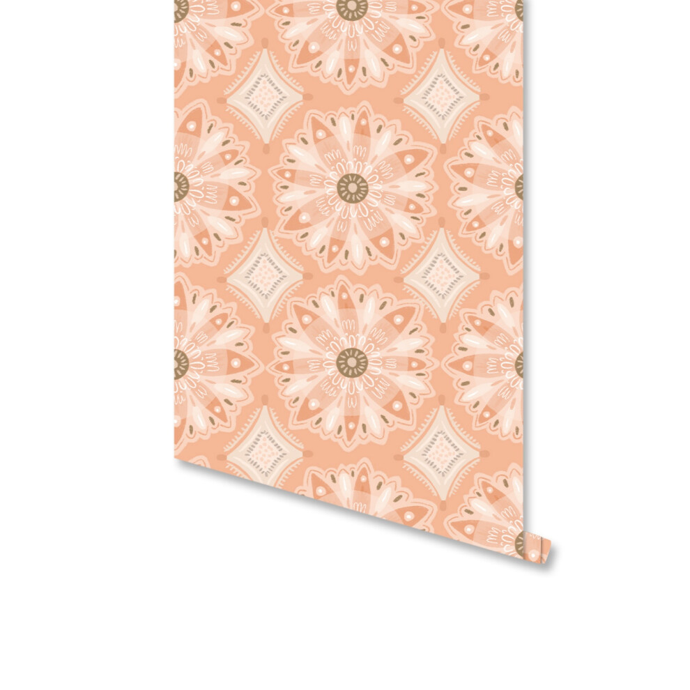 (45X200cm) Boho Pink Floral Wallpaper Peel And Stick Farm Floral Wallpaper Dark Wallpaper Self Adhesive Wallpaper 6915070003674