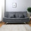 Living And Home Linen Fabric 2-Seat Convertible Sofa Bed with Pillows 2