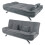 Living And Home Linen Fabric 2-Seat Convertible Sofa Bed with Pillows 4