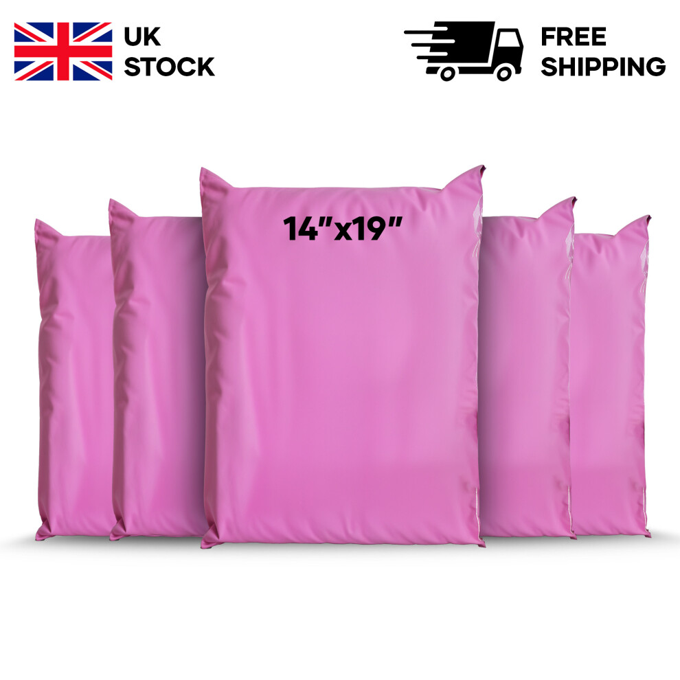 (10) Mailing Bags, Strong Large Pink Mailing Postal Postage Bags 14 x 19 Packaging Mailers Use in Parcel, Delivery, Shipping, Mail, Package 432mm x 610mm