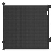 VOUNOT Retractable Baby & Pets Stair Gate, 180cm Wide Mesh Barrier, One-Hand Operation, Double Lock, Black