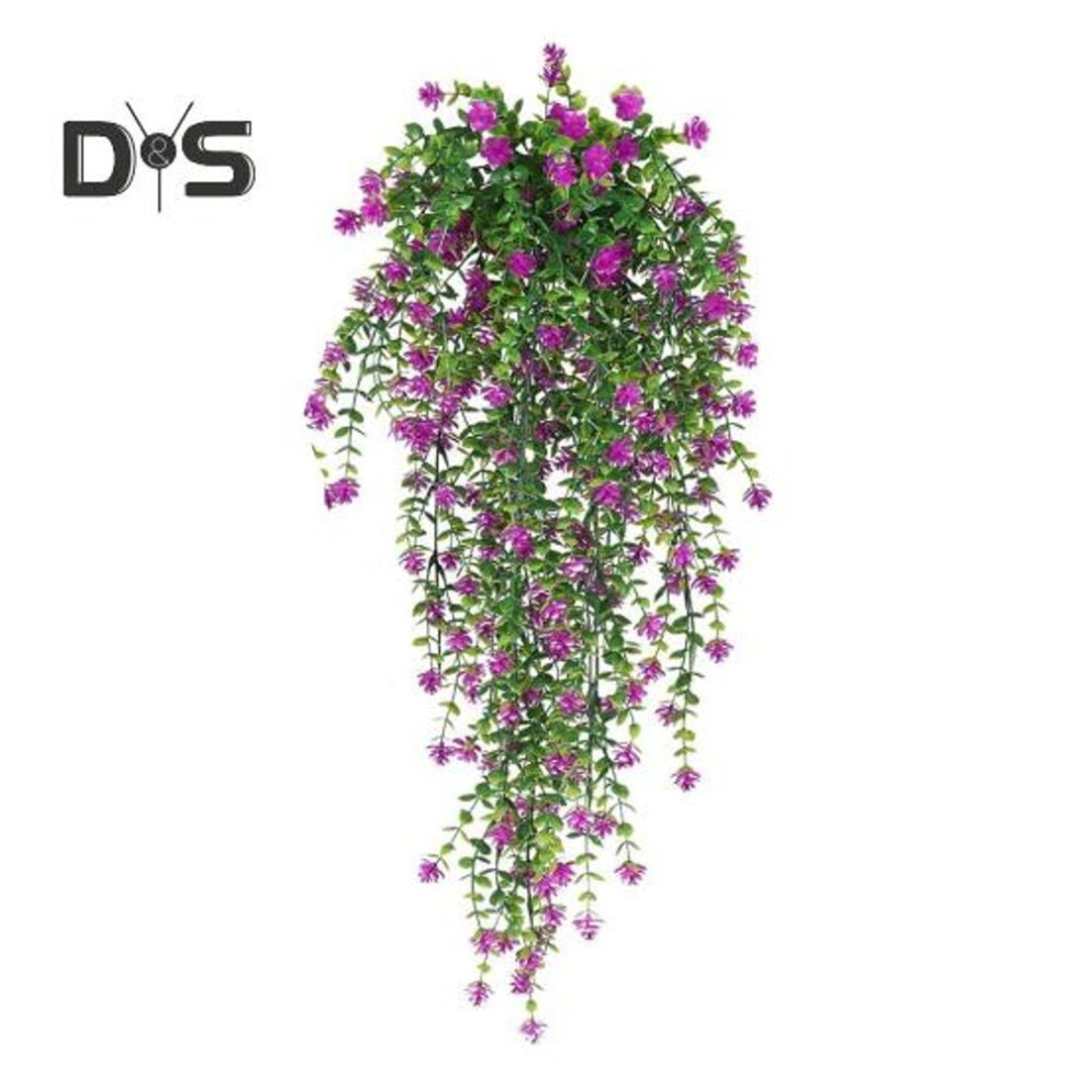(purplish red) Artificial Eucalyptus Flower Realistic Home Wedding Garden Indoor Outdoor Wall Hanging Colorful Faux Flower Drooping Vines Garland Decoration
