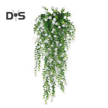 (white) Artificial Eucalyptus Flower Realistic Home Wedding Garden Indoor Outdoor Wall Hanging Colorful Faux Flower Drooping Vines Garland Decoration