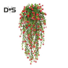(red) Artificial Eucalyptus Flower Realistic Home Wedding Garden Indoor Outdoor Wall Hanging Colorful Faux Flower Drooping Vines Garland Decoration