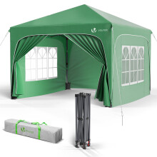 VOUNOT 3x3m Pop up Gazebo with Sides, Waterproof Garden Marquee Party Tent Green