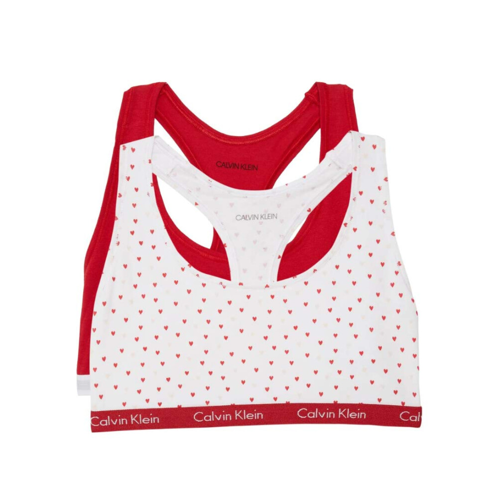 Calvin Klein Women`s Modern Cotton Bralette 2 Pack (Red(QP1114-816)/Re