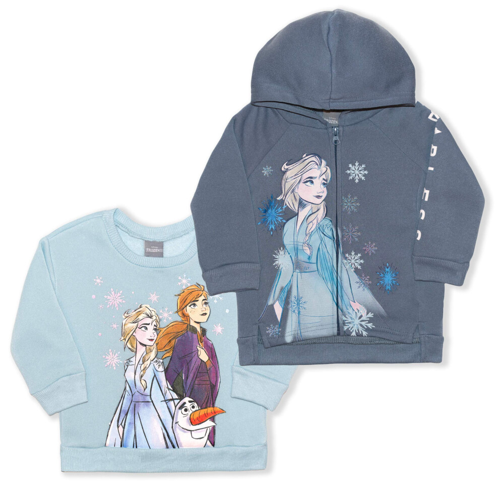 Disney Princess Girls 2 Piece Zip Up Hoodie  and Long Sleeve Shirt Set