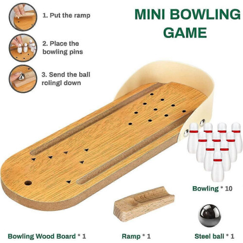 Desktop Mini Bowling Game Set with 10 Pins 1