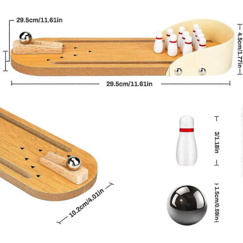 Desktop Mini Bowling Game Set with 10 Pins 2