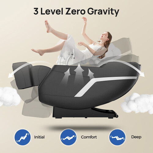 Living And Home Zero Gravity Back Heated Full Body Massage Chair with Touch Screen,Black 1