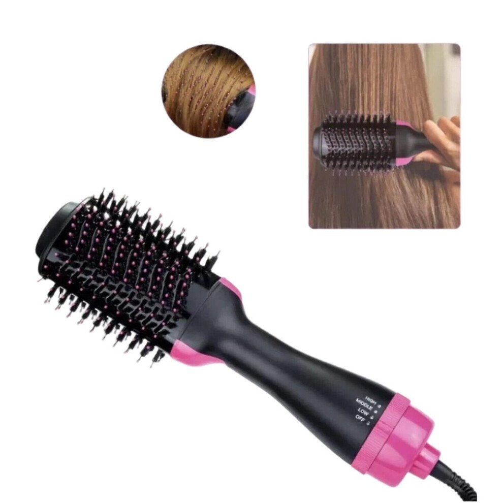 (UK Plug) 4in1 Hot Brush Hair Dryer Straightener Curler Styler Comb Volumizer Hot Airbrush