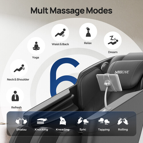 Living And Home Zero Gravity Back Heated Full Body Massage Chair with Touch Screen,Black 2