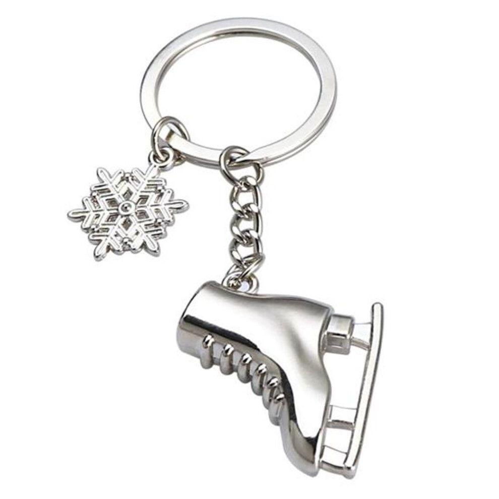 (Other) Ice Skates Key Chain 2022 Olympic Winter Games Small Memorial Souvenir Snowflake Key Rings For Gift