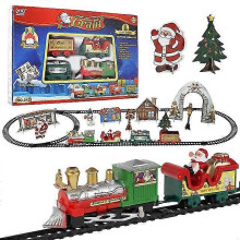 Kids Train Set Christmas Paty Electri Train Railway Toys Santa Claus Rails Track Car Model Toy Childrens Gift