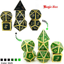 Color shift Edge Metal Dice Set Role Playing Dragons Magic Dice Bar Party Table Game Hobbies Gift 7Pcs/Set