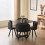 Comfy Living (Black, Black) 90cm Square Dining Table Set with 4 Chairs Various Colours 1