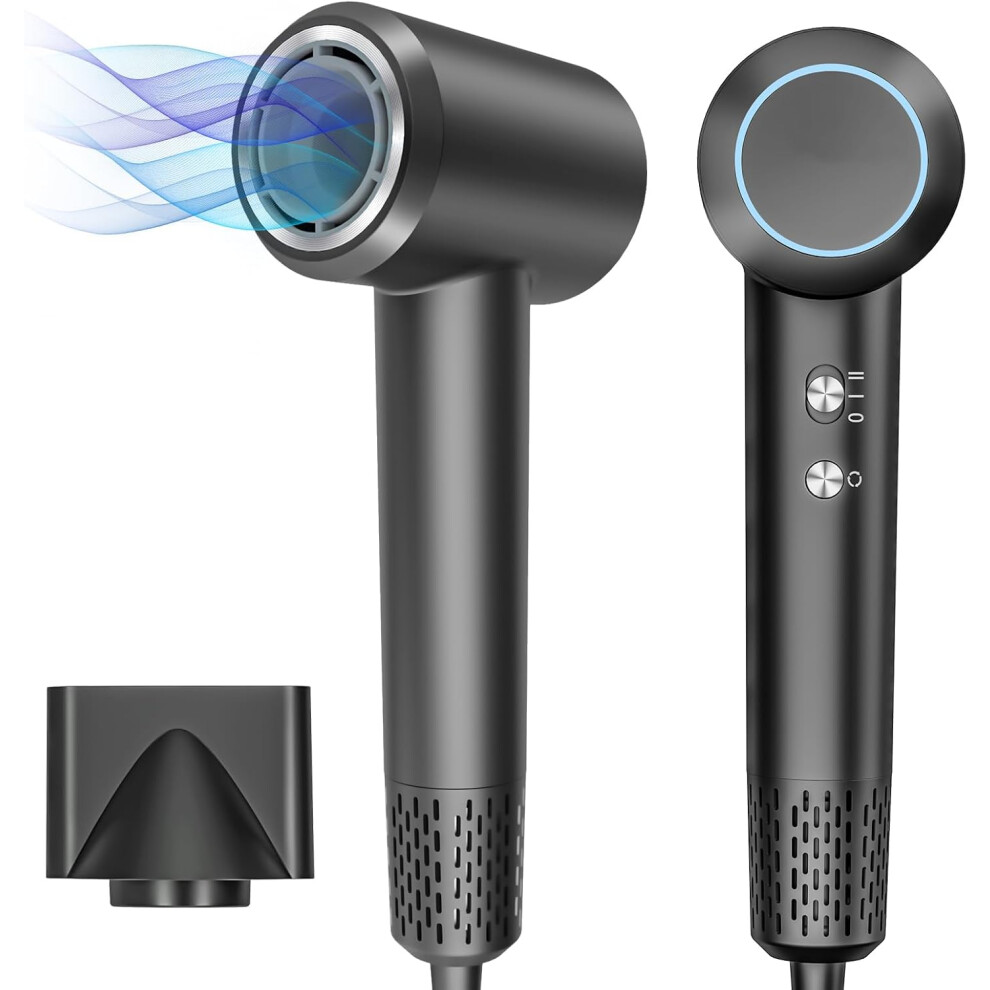 Gray (Gray) Hair Dryer,High-Speed Ionic Hairdryer,Fast Drying Hairdryers Professional 200 Million Negative Ionic Hairdryer