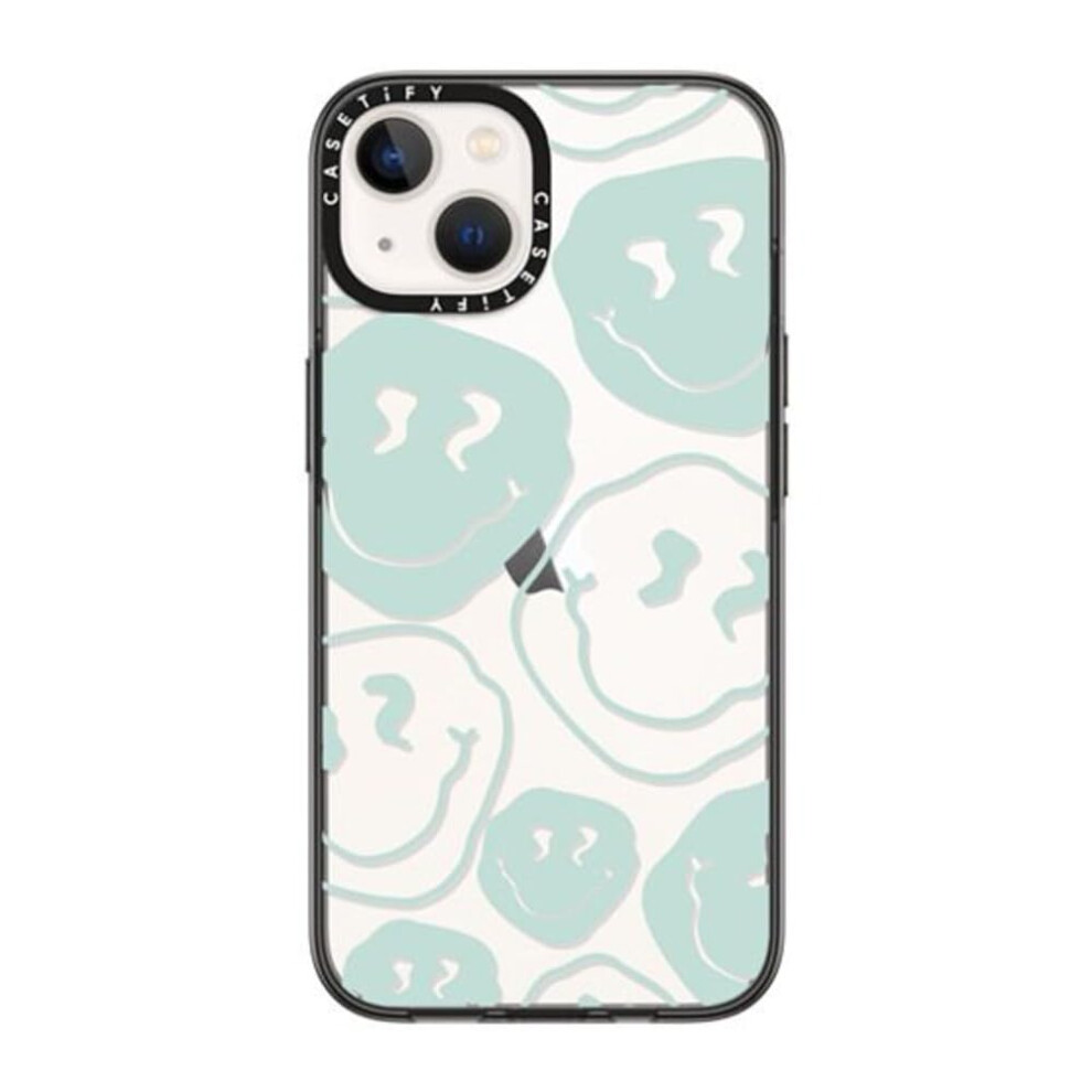 CASETiFY Compact iPhone 14 H lle [2X Fallgetestet nach Milit rstandard / 1,22 m Fallschutz] Aqua Transparent Klares Schwarz