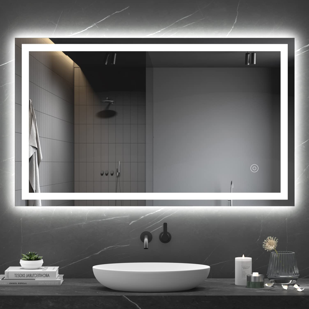 (100 x 60cm) Wall Mounted LED Bathroom Mirror with Demister Pad