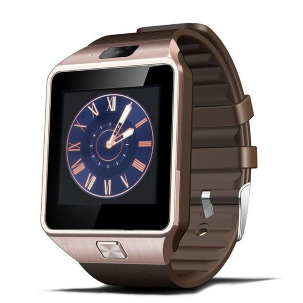 (gold) New Dz09 Smart Watch Men Sports Bluetooth Music Player Call Dial Smart Bracelet With Camera Fashion Smartwatch Support 2g Sim Card