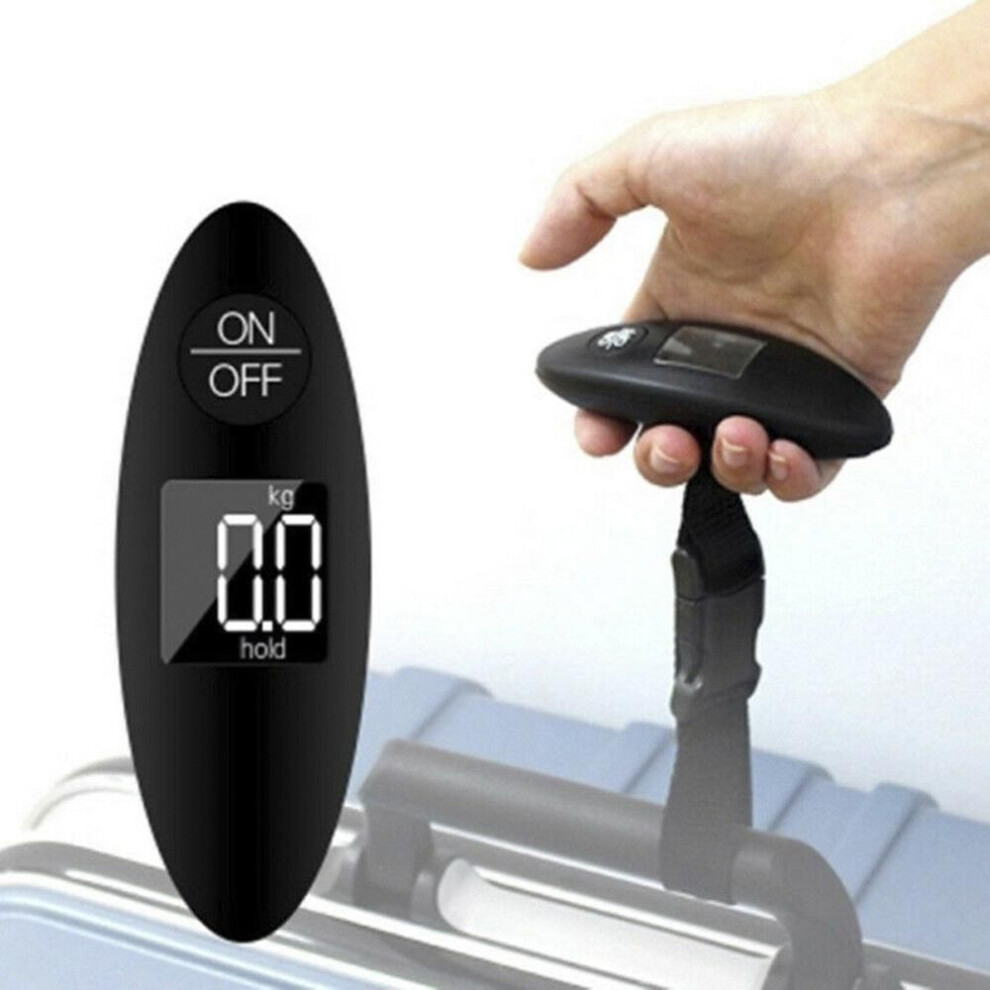 (black) 40kg/100g Lcd Digital Electronic Luggage Scale Portable Suitcase Scale Handled Travel Bag Weighting Fish Hook Hanging Scale