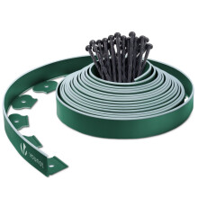 VOUNOT 10m Flexible Lawn Edging with Green Outline Edge, Green
