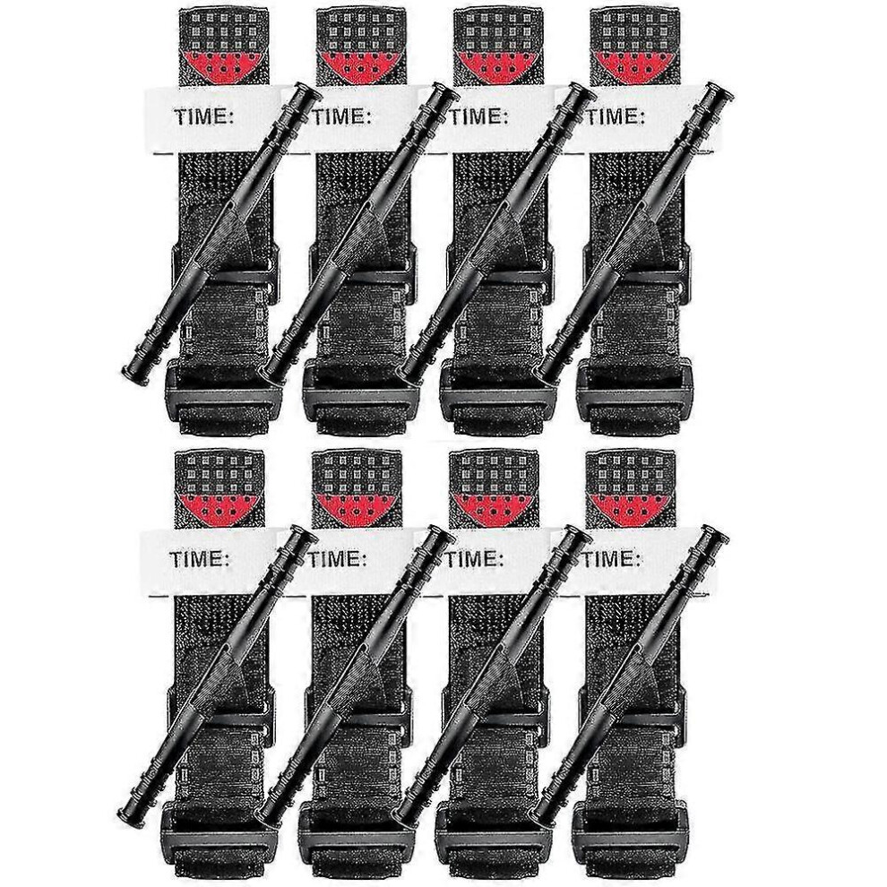 (Packof8) Tourniquets, 4/8-pack Medical And Military Rescue Spinning Tourniquet,outdoor Emergency First Aid Supplies,thicker Windlass Rod,one-handed O